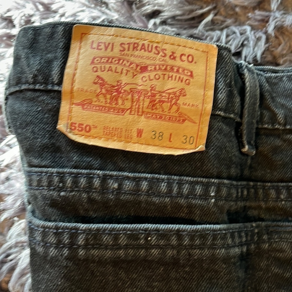 levis 550 made in usa 38x30 black relaxed fit tapered dst Jeans.  Great con. - Picture 2 of 7